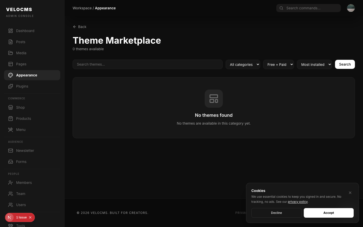 Theme Marketplace screenshot