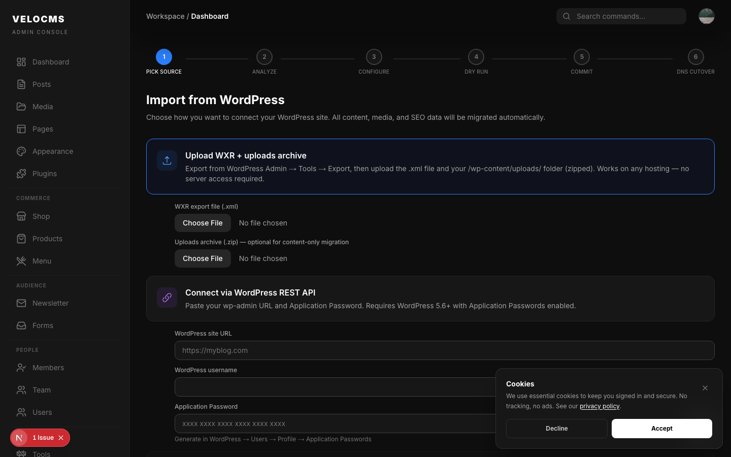 WordPress Migration screenshot